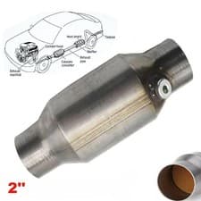 Image of Universal 2" Inch Sports Cat Catalytic Converter Hi Flow 400 Cells Stainless