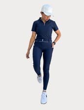 Image of Ladies Equestrian Breeches Horse Riding Jodhpurs Full Seat Silicone Grip Navy