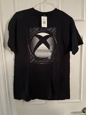 Image of Men's Black XBOX Linear Logo T-Shirt Large NWT  - Free Shipping