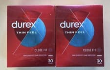 Image of Durex Thin Feel Close Fit Quality Condoms 30 Pack x 2 (Total 60)