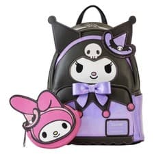 Image of NEW! NYCC LE Sanrio Kuromi Witch Cosplay Mini Backpack With My Melody Coin Bag