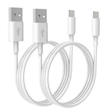 Image of Premium iPhone USB-A to Lightning Charging Cable MFi Certified 1m Each 2 Pack