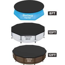 Image of 8|10|12 feet Bestway Range of Round Pool Cover for Fast Set, Steel Pro Max Pool