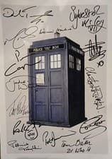 Image of Tardis Doctor Who A4 Print With The 1st TO 15th Doctors Autographs Signed CHEAP
