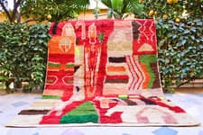 Image of Handmade Moroccan rug 4x6, Berber carpet colors, Boho colorful rug, boujaad rug