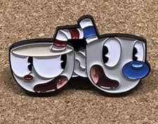 Image of Cupheads Video Game Cuphead & Mugman Enamel Metal Pin