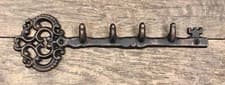 Image of Cast Iron DOOR KEY Large Vintage-Style Wall-Mount Key Rack Holder, 3.5” x 12”