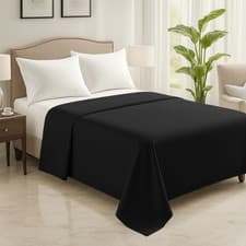 Image of Premium EGYPTIAN COTTON Flat Sheet Hotel Quality Plain Bed Top Sheets All Sizes