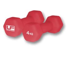 Image of Urban Fitness 4kg Hex Dumbbells Neoprene Coated Pair Home Gym Weights Red Train