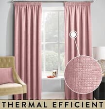 Image of Blush Pink 90 x 90in Thermal Curtain Room Darkening for Living Room & Bedroom