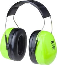 Image of 3M PELTOR Optime 105 H10A HV Earmuffs Over-Head Hearing Protection High-Vis