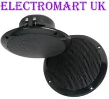 Image of 2 X FULL RANGE CEILING SPEAKERS 6.5" 100W BLACK KITCHEN BATHROOM ETC