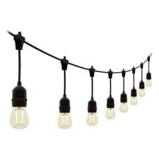 Image of 4lite 20m Outdoor LED Festoon String Lights 22x E27 Warm White IP44 Linkable