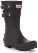 Image of Hunter Original Short Multi Buckle Rubber Womens Boots Black UK 3 - 8