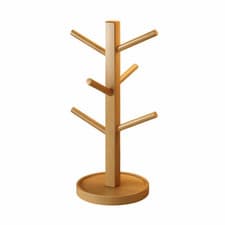 Image of Tree Shape Coffee Mug Holder SpaceSaving Decorative Compact Cup Rack with 6Hooks