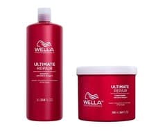 Image of Wella Professional Ultimate Repair Shampoo 1000ml & Deep Conditioner 500ml