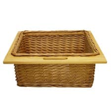 Image of Pull out Wicker Basket Drawer 600mm Kitchen Storage Solution