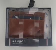 Image of New KANGOL Leather Card Holder in Brown