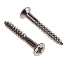 Image of 3mm 3.5mm 4mm 5mm 5.5mm POZI COUNTERSUNK HEAD WOOD SCREWS A2 STAINLESS STEEL