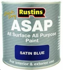 Image of Rustins ASAP Quick Dry All Surface All Purpose Paint Blue 250ml