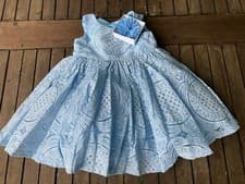 Image of Monsoon baby girl Occasion MOST BEAUTIFUL DRESS 0-3 BLUE WEDDING PARTY GORGEOUS!