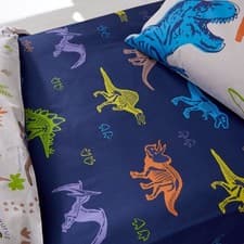 Image of Catherine Lansfield Prehistoric Dinosaurs Fitted Sheet Navy Blue