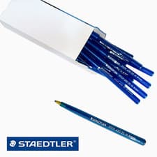 Image of PACK OF 10 Staedtler Stick 430 Ballpoint Pen Medium Blue 430 20-35 Long Lasting