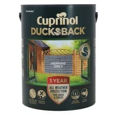 Image of Cuprinol Wood Paint Ducksback Herring Grey Matt Non-Drip Shed Fences 5 Litres