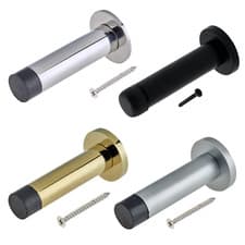 Image of Projection Door Stop Stopper Skirting Wall Mounted Doorstop Rubber Buffer