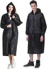 Image of 2 Pack Reusable Plastic Waterproof Poncho Adult Festival Walking Rain Coat Cape