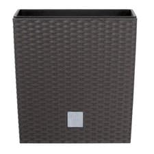 Image of Square Rattan Effect Plant Pot Low Planter Indoor Outdoor Garden Various Sizes