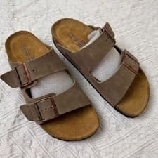 Image of BROWN Birkenstock Arizona Birko-Flor Sandals Regular Shoe Size 35-45 UK Stock