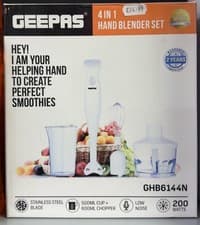 Image of GEEPAS 4 IN 1 HAND BLENDER SET BRAND NEW White
