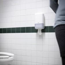 Image of Tork T3 Folded Toilet Paper Wall Mounted Dispenser White, Compact, Elevated