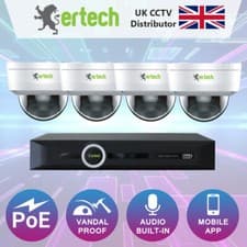 Image of *** Special Offer *** PoE NVR CCTV System 2MP Security Audio Vandal Dome Camera