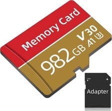 Image of MicroSD card, 982GB, 150MB/s, A1 performance, Class 10, microSDXC uk