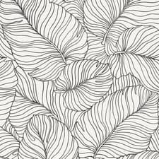 Image of Black White Leaf Wallpaper Grandeco Paste The Wall Textured Vinyl