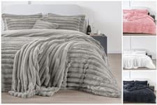 Image of Duvet Cover Pillowcase Set Cuddle Teddy Fleece Big Cord Thermal Super Soft Cozy