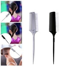 Image of Smoothing Brush Tail Comb 3 in 1 Design Parting Comb for Hairdressing Highlights