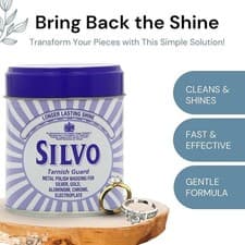 Image of Silvo Metal Polish Wadding 75g Tin – Silver Gold Chrome Tarnish Guard