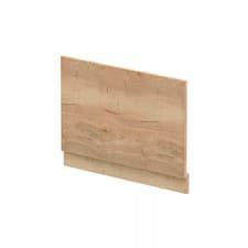Image of 800mm Edge/Power Straight End Bath Panel & Plinth - Textured Woodgrain Autumn Oa
