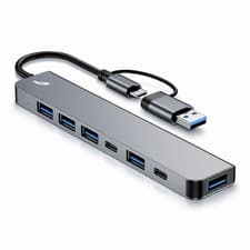 Image of USB Hub 3.0 - 7 in 1 USB C Hub Multiport Adapter Type-C Docking Station Adaptor