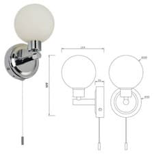 Image of Knightsbridge Single Triple Wall Ceiling Bathroom Light Spotlight IP44 LED Glass