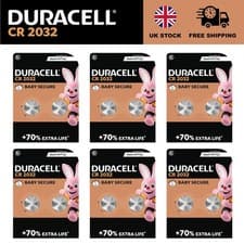 Image of Duracell 2032 Battery CR2032 BR2032 DL2032 3v Coin Lithium Cell Button Batteries