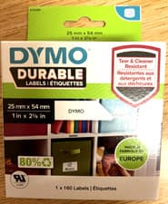 Image of Dymo Labelwriter Label Durable 25Mm X 54Mm White Poly Pack 160 2112283