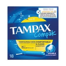 Image of Tampax Compact Regular Applicator Tampons Box x18 (Pack of 6) 57763