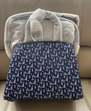Image of DKNY Navy Logo Print Paige Satchel Tote Bag -Medium (New With Tags)