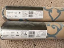 Image of 2 rolls Paste The Wall Feature Wallpaper Teal Gold Damask Scroll Textured