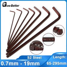 Image of 0.7-19mm Long Arm Allen Keys Metric Ball End Point Hex Wrench Steel Hexagon Key