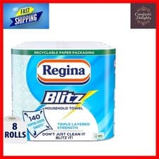 Image of Regina Blitz Household Towel Triple Layer Super-Sized Sheets 8 Rolls